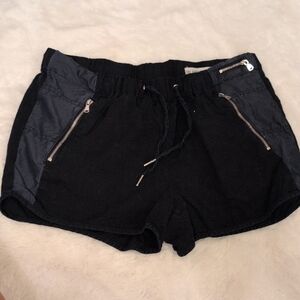 Blank NYC Black Athletic Shorts with Zipper Accents